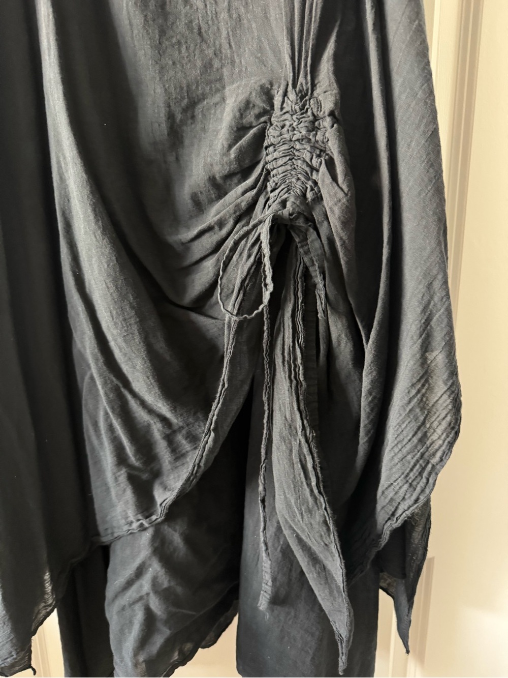 Tempo Paris Black Asymmetric Maxi Dress with Drawstring Detail - Picture 2 of 4